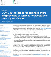 COVID-19: guidance for commissioners and providers of services for people who use drugs or alcohol